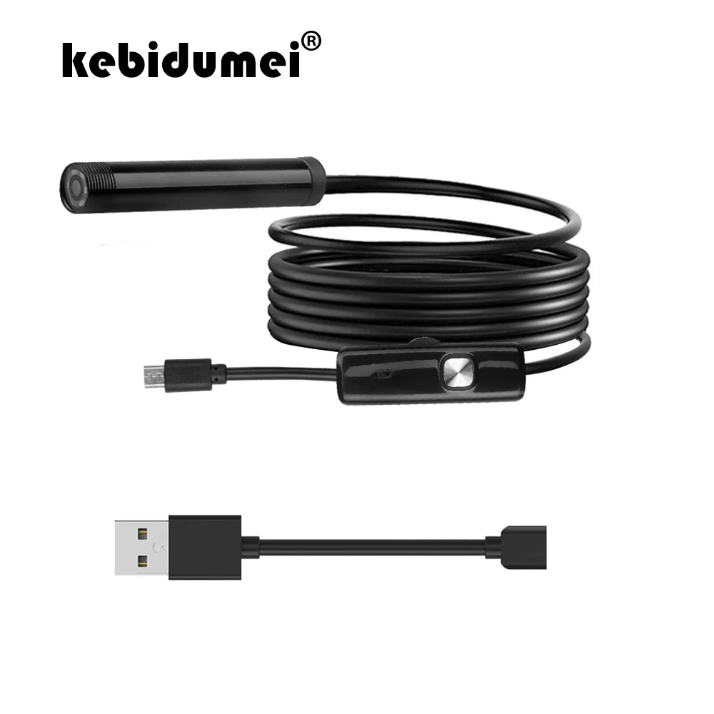 Cámara de vídeo con tubo de inspección de serpiente, boroscopio HD de 720P, adaptable a Mini endoscopio USB de 7mm, impermeable para teléfono inteligente