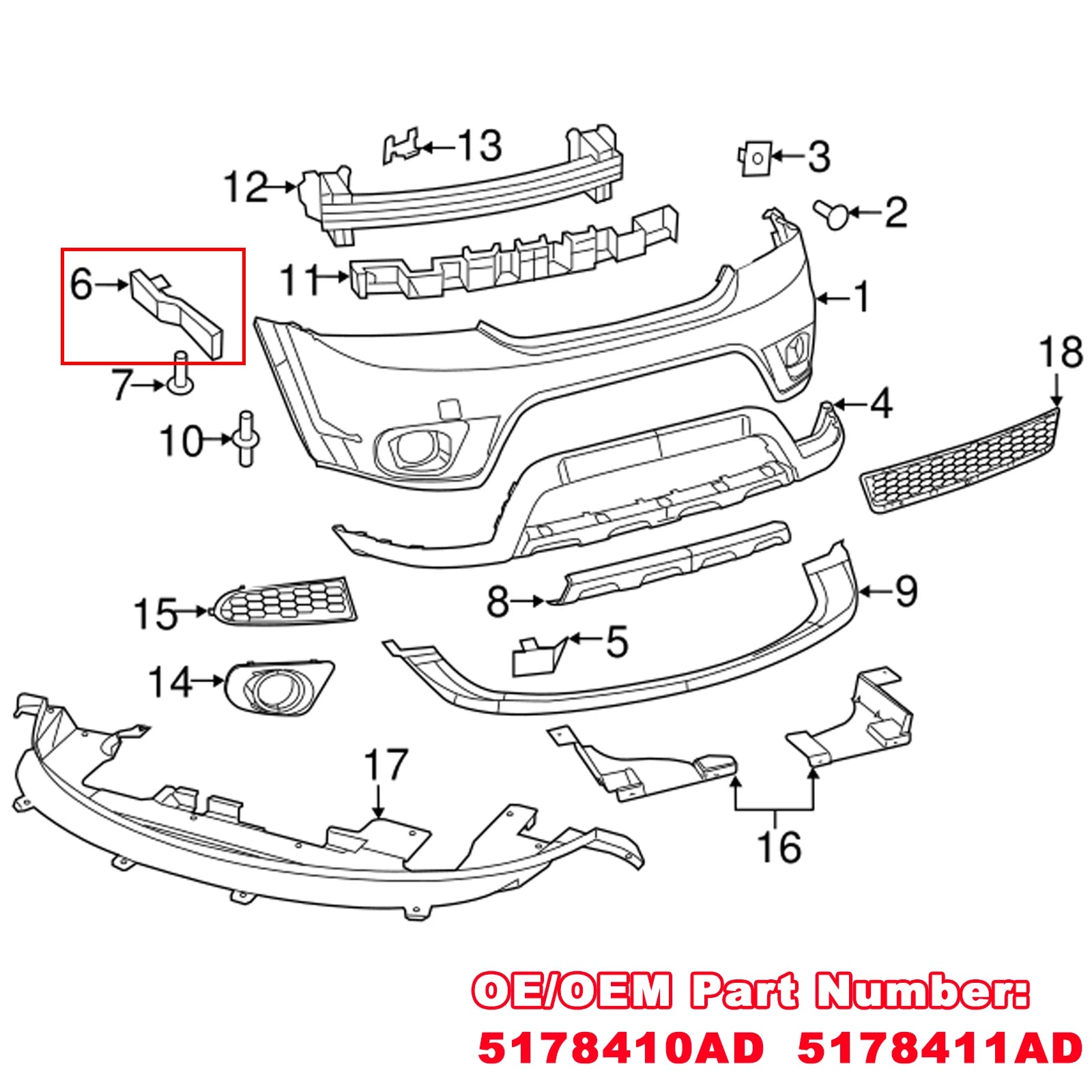 Ménsulas de parachoques delantero izquierdo y derecho  Dodge Journey 2009 2020