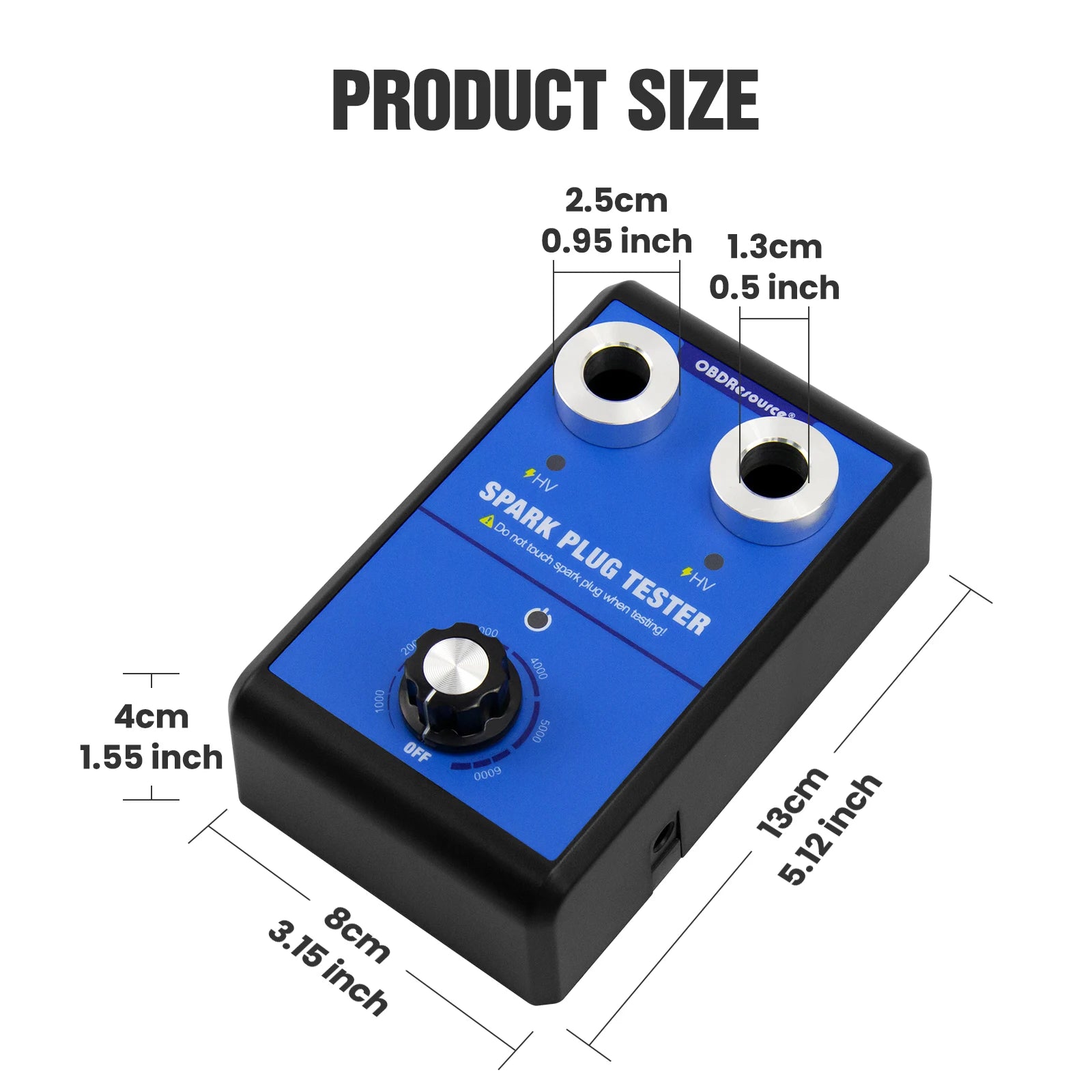 Probador de bujías, herramienta de diagnóstico de doble orificio, comprobador de chispa de 12 V para automóvil, 0-6000 rpm, herramientas de detección de encendido de motor automático