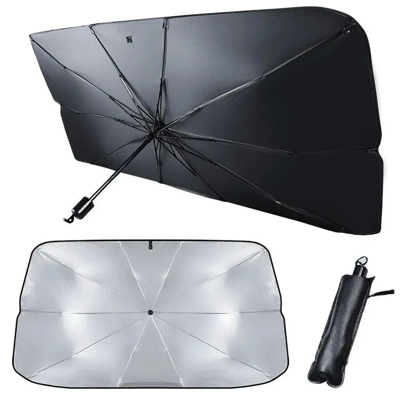 Parasol para coche, sombrilla para coche, protector solar retráctil, aislamiento térmico, sombrilla para parabrisas delantero