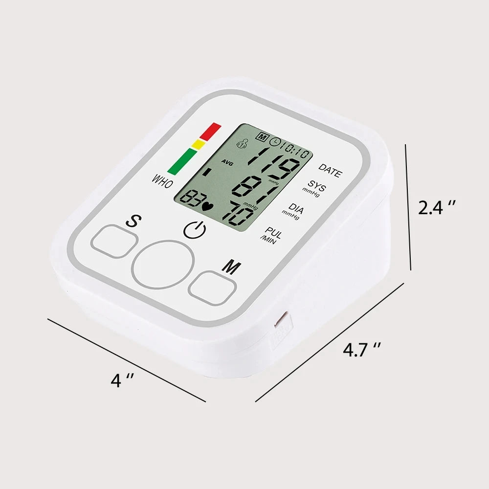 Medidor Digital de presión arterial para brazo, tonómetro médico automático, tensiómetro, 2 usuarios, 32cm