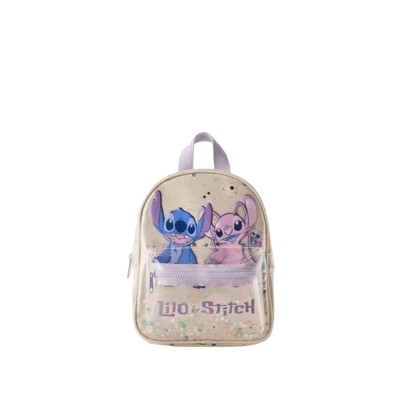 Mochila de Disney Stitch con bonitos dibujos de ángeles para niñas y niños, mochila de guardería, nueva mochila de marca compartida a la moda, regalos kawaii